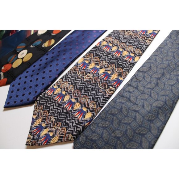 Lot of 6 Mens Neckties Retro Various Styles Patterns Colors English Laundry MET - Picture 3 of 10